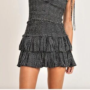 Kendall Lane Smock Tiered Mini Skirt